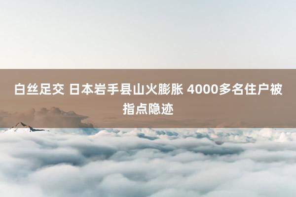 白丝足交 日本岩手县山火膨胀 4000多名住户被指点隐迹