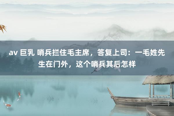 av 巨乳 哨兵拦住毛主席，答复上司：一毛姓先生在门外，这个哨兵其后怎样
